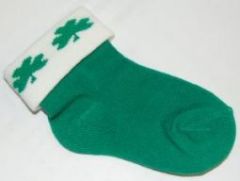 Green Shamrock Baby Sox - 3 pair